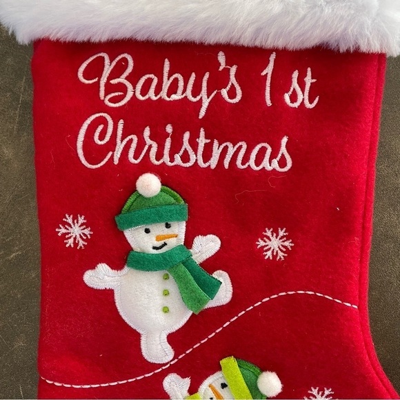 Holiday Home Christmas Stocking Baby's First Christmas 3D Snowman Xmas Gift - Picture 7 of 8